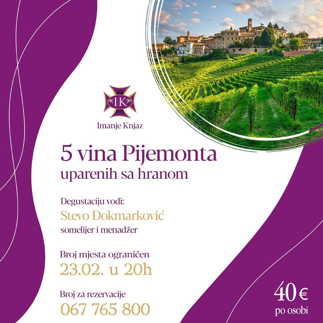 Uparivanje vina Pijemonta sa hranom - Imanje Knjaz!