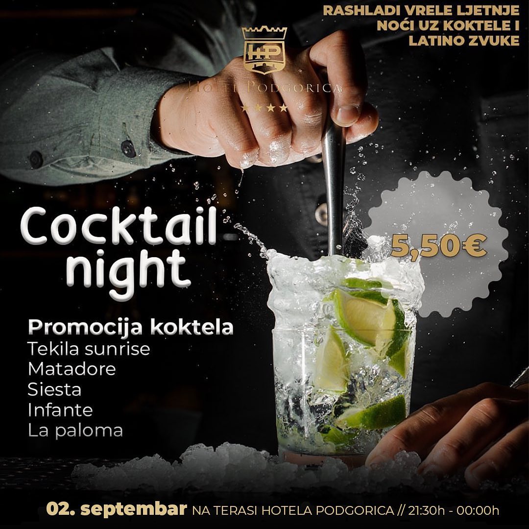Promocija koktela i plesno veče u hotelu Podgorica - petak!