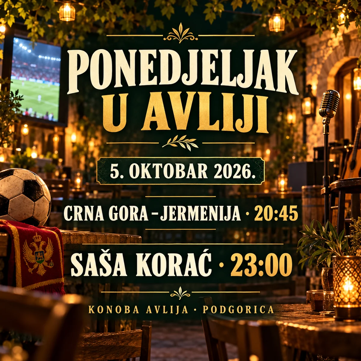 Ponedjeljak u Avliji — utakmica i Saša Korać