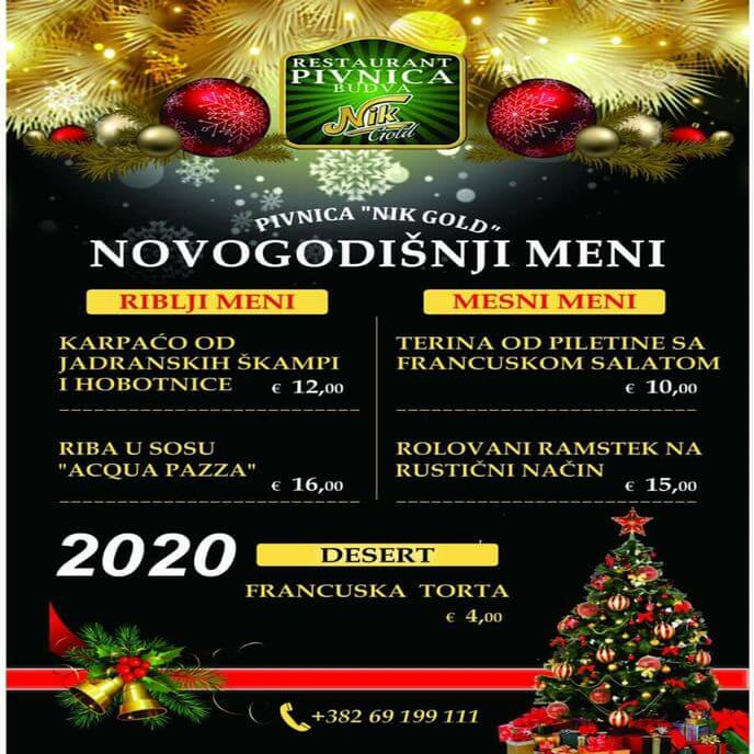 Novogodišnji meni u Pivnici NIK GOLD