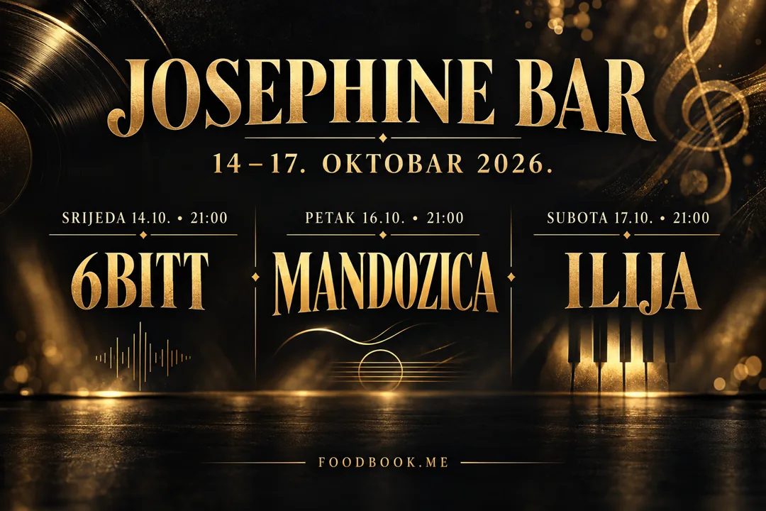 Muzički raspored u Josephine Baru: 6BITT, Mandozica i Ilija – 14–17. oktobar