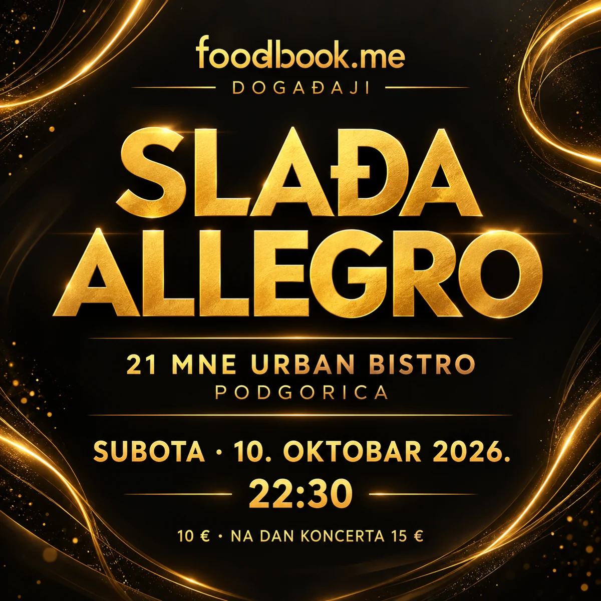 Slađa Allegro — kafansko veče u 21 MNE Urban Bistro