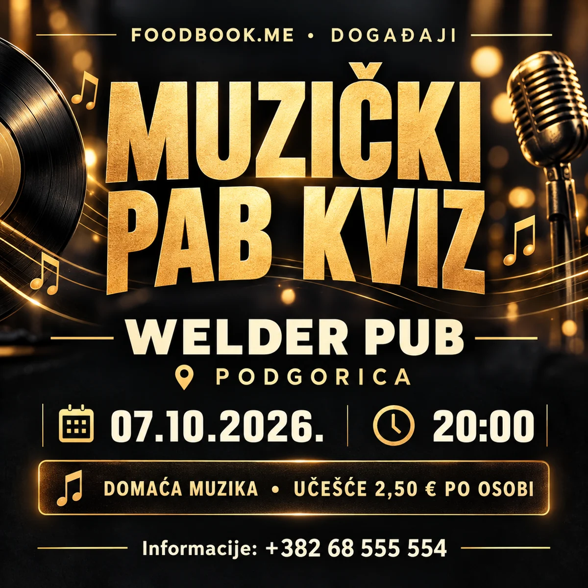 Muzički pab kviz u Welder Pub-u – 7. oktobar