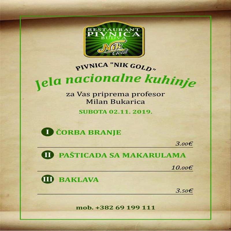 Jela nacionalne kuhinje - prof. Milan Bukarica