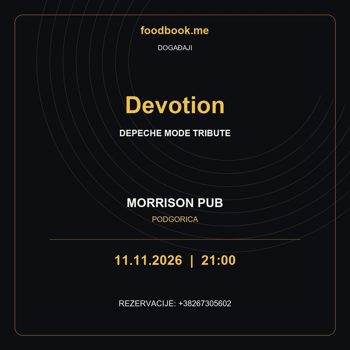 Depeche Mode tribute bend Devotion u Morrisonu – 11. novembar