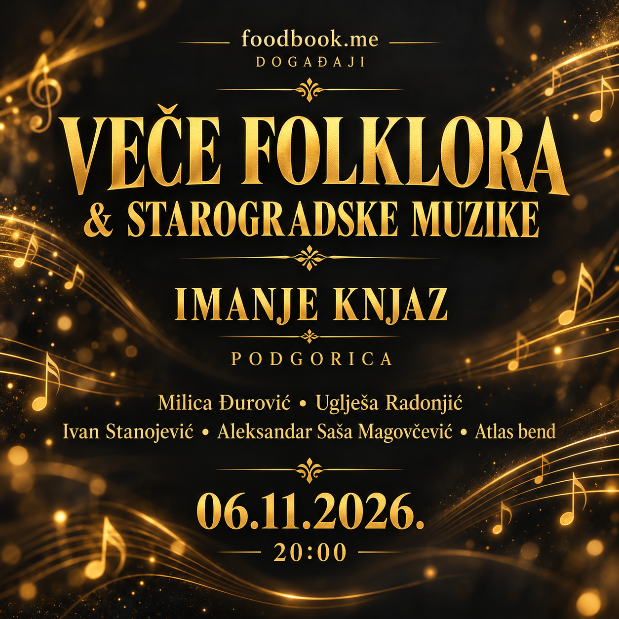 Veče folklora i starogradske muzike na Imanju Knjaz – 6. novembar
