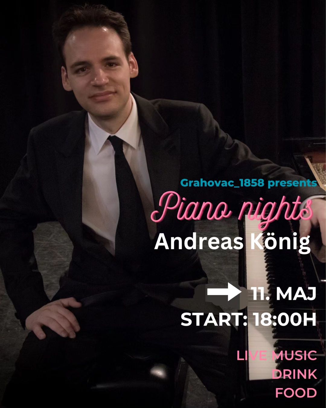 Piano night u restoranu Grahovac 1858 - cetvrtak