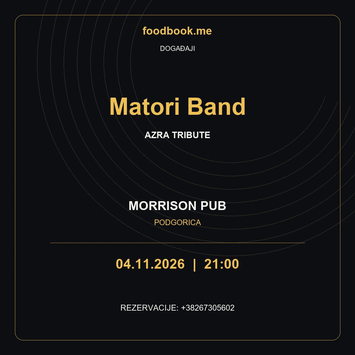 Azra tribute uz Matori Band u Morrisonu – 4. novembar