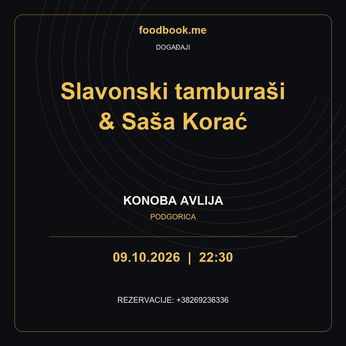 Slavonsko veče u Avliji – tamburaši i Saša Korać